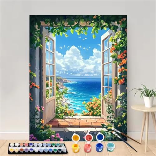 Hoonjiin Malen Nach Zahlen Erwachsene ohne Rahmen Ozean-Wolke, Paint by Numbers Adult DIY Ölgemälde Set, Insel Acrylfarbe malen nach zahlen Leinwand set für Heimdekoration 20x26inch Hoonjiin Malen Nach Zahlen Erwachsene ohne Rahmen Ozean-Wolke, Paint by Numbers Adult DIY Ölgemälde Set, Insel Acrylfarbe malen nach zahlen Leinwand set für Heimdekoration 20x26inch von Hoonjiin