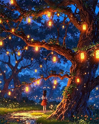 Hoonjiin Malen Nach Zahlen Erwachsene ohne Rahmen Uralter Baum, Paint by Numbers Adult DIY Ölgemälde Set, Mädchen Acrylfarbe malen nach zahlen Leinwand set für Heimdekoration 18x24inch von Hoonjiin