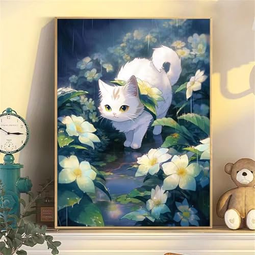 Hoonjiin Malen Nach Zahlen für Erwachsene mit Rahmen, DIY Blume Katze Acrylfarbe Ölgemälde Set für erwachsene und anfänger, mit 3 - Pinseln malen nach zahlen Regen set für Wanddeko Geschenk 45x60cm Hoonjiin Malen Nach Zahlen für Erwachsene mit Rahmen, DIY Blume Katze Acrylfarbe Ölgemälde Set für erwachsene und anfänger, mit 3 - Pinseln malen nach zahlen Regen set für Wanddeko Geschenk 45x60cm von Hoonjiin