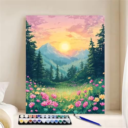 Hoonjiin Malen Nach Zahlen für Erwachsene mit Rahmen, DIY Kiefer Acrylfarbe Ölgemälde Set für erwachsene und anfänger, mit 3 - Pinseln malen nach zahlen Sonne set für Wanddeko Geschenk 40x50cm Hoonjiin Malen Nach Zahlen für Erwachsene mit Rahmen, DIY Kiefer Acrylfarbe Ölgemälde Set für erwachsene und anfänger, mit 3 - Pinseln malen nach zahlen Sonne set für Wanddeko Geschenk 40x50cm von Hoonjiin