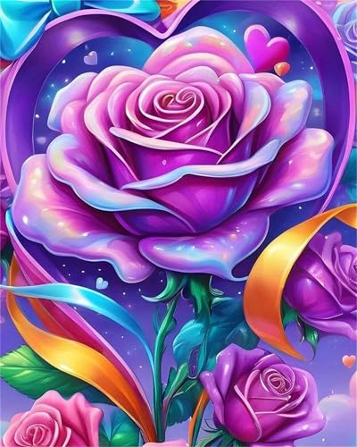 Hoonjiin Malen Nach Zahlen für Erwachsene mit Rahmen, DIY Lila Rose Acrylfarbe Ölgemälde Set für erwachsene und anfänger, mit 3 - Pinseln malen nach zahlen Blume set für Wanddeko Geschenk 60x90cm Hoonjiin Malen Nach Zahlen für Erwachsene mit Rahmen, DIY Lila Rose Acrylfarbe Ölgemälde Set für erwachsene und anfänger, mit 3 - Pinseln malen nach zahlen Blume set für Wanddeko Geschenk 60x90cm von Hoonjiin