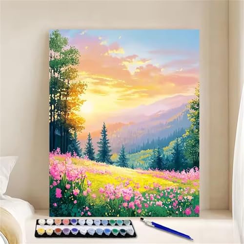Hoonjiin Malen Nach Zahlen für Erwachsene ohne Rahmen, DIY Blumenfelder Acrylfarbe Ölgemälde Set für erwachsene und anfänger, mit 3 - Pinseln malen nach zahlen Bäume set für Wanddeko Geschenk 55x70cm Hoonjiin Malen Nach Zahlen für Erwachsene ohne Rahmen, DIY Blumenfelder Acrylfarbe Ölgemälde Set für erwachsene und anfänger, mit 3 - Pinseln malen nach zahlen Bäume set für Wanddeko Geschenk 55x70cm von Hoonjiin