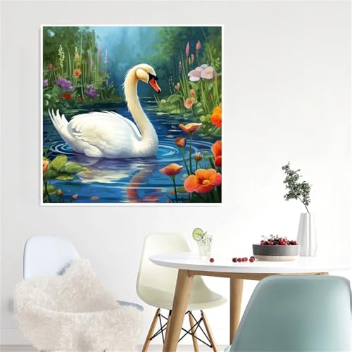 Hoonjiin Tier Schwan Diamond Painting,5D DIY Fluss Diamant Painting Bilder,Diamond Painting Set für Erwachsene,für Geschenk Zuhause Wanddekoration - Square Drill,30x30cm Hoonjiin Tier Schwan Diamond Painting,5D DIY Fluss Diamant Painting Bilder,Diamond Painting Set für Erwachsene,für Geschenk Zuhause Wanddekoration - Square Drill,30x30cm von Hoonjiin