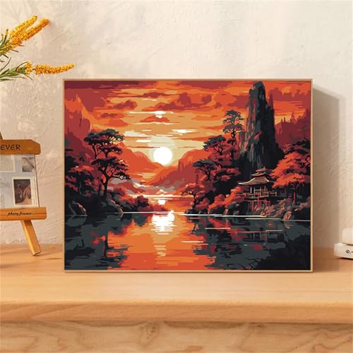 Malen Nach Zahlen Erwachsene ohne Rahmen Natürlicher Sonnenuntergang, Paint by Numbers Adult DIY Ölgemälde Set, Szenerie Acrylfarbe malen nach zahlen Leinwand set für Heimdekoration 12x16inch Malen Nach Zahlen Erwachsene ohne Rahmen Natürlicher Sonnenuntergang, Paint by Numbers Adult DIY Ölgemälde Set, Szenerie Acrylfarbe malen nach zahlen Leinwand set für Heimdekoration 12x16inch von Hoonjiin