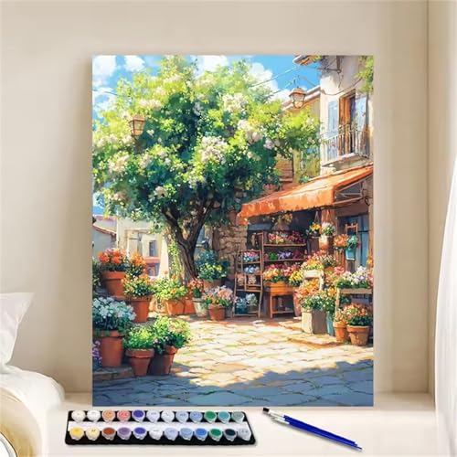 Malen Nach Zahlen für Erwachsene mit Rahmen, DIY Blumengeschäft Acrylfarbe Ölgemälde Set für erwachsene und anfänger, mit 3 - Pinseln malen nach zahlen Sonne set für Wanddeko Geschenk 50x65cm Malen Nach Zahlen für Erwachsene mit Rahmen, DIY Blumengeschäft Acrylfarbe Ölgemälde Set für erwachsene und anfänger, mit 3 - Pinseln malen nach zahlen Sonne set für Wanddeko Geschenk 50x65cm von Hoonjiin