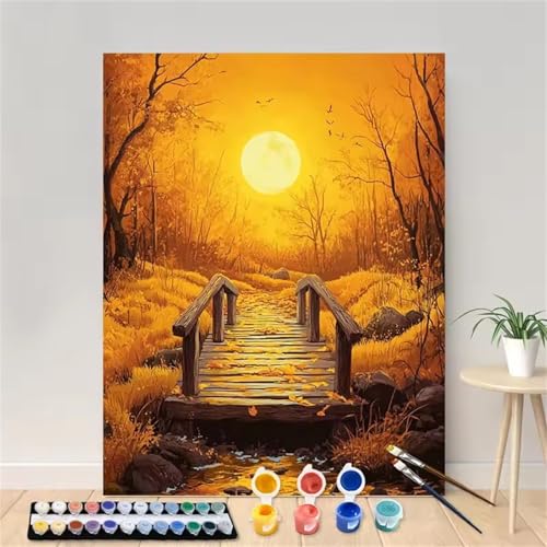 Malen Nach Zahlen für Erwachsene ohne Rahmen, DIY Brücken-Hölzer Acrylfarbe Ölgemälde Set für erwachsene und anfänger, mit 3 - Pinseln malen nach zahlen Sonne set für Wanddeko Geschenk 20x30cm Malen Nach Zahlen für Erwachsene ohne Rahmen, DIY Brücken-Hölzer Acrylfarbe Ölgemälde Set für erwachsene und anfänger, mit 3 - Pinseln malen nach zahlen Sonne set für Wanddeko Geschenk 20x30cm von Hoonjiin