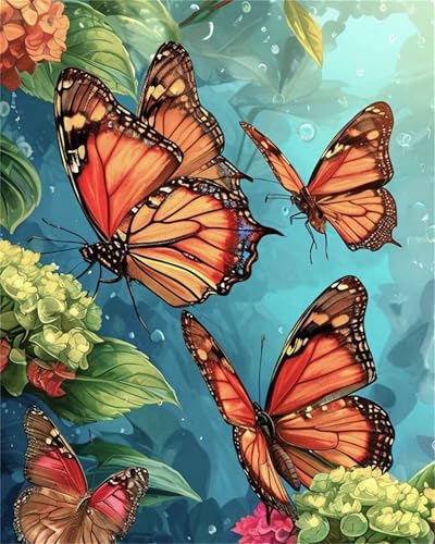 Malen Nach Zahlen für Erwachsene ohne Rahmen, DIY Garten-Schmetterling Acrylfarbe Ölgemälde Set für erwachsene und anfänger, mit 3 - Pinseln malen nach zahlen Blätter set für Wanddeko Geschenk 50x65cm Malen Nach Zahlen für Erwachsene ohne Rahmen, DIY Garten-Schmetterling Acrylfarbe Ölgemälde Set für erwachsene und anfänger, mit 3 - Pinseln malen nach zahlen Blätter set für Wanddeko Geschenk 50x65cm von Hoonjiin