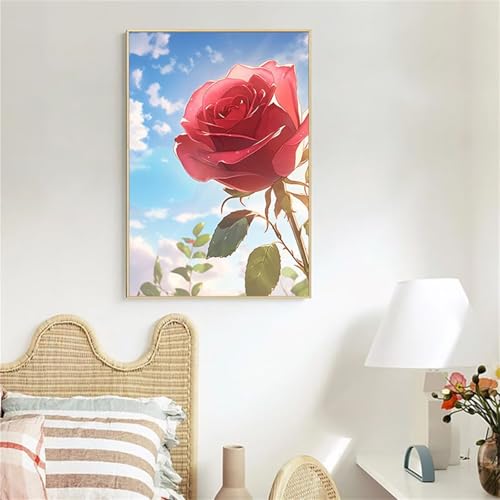Sunshine Rose Malen Nach Zahlen Erwachsene, DIY Sommer Handgemalt Ölgemälde Leinwand Set mit Pinseln und Acrylfarben, malen nach zahlen erwachsene set für Home Deko 30x40cm(ohne Rahmen) von Hoonjiin