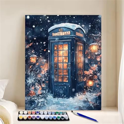 Wintergarten Malen Nach Zahlen Erwachsene, DIY Pavillon Handgemalt Ölgemälde Leinwand Set mit Pinseln und Acrylfarben, malen nach zahlen erwachsene set für Home Deko 30x40cm(mit Rahmen) von Hoonjiin
