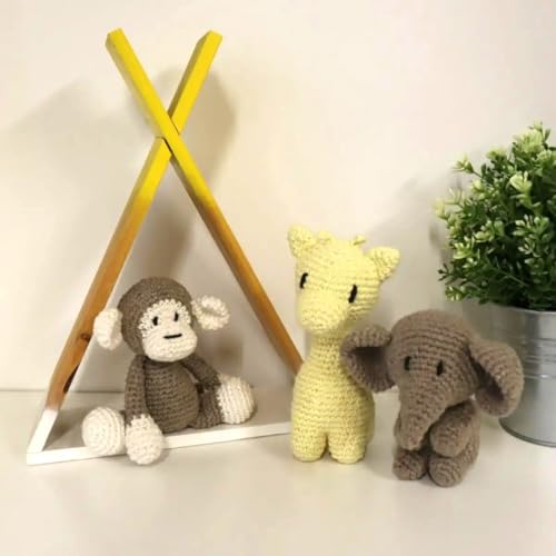 Hoooked DIY Häkelset Jungle Friends - Yarn Craft Kit - Wolle - Gelb - Wolle, Acryl, Baumwolle - 2993046031 von Hoooked
