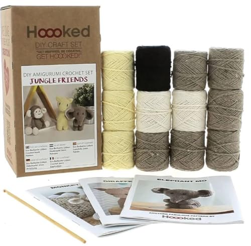 Hoooked DIY Häkelset Jungle Friends - Yarn Craft Kit - Wolle - Gelb - Wolle, Acryl, Baumwolle - 2993046031 von Hoooked