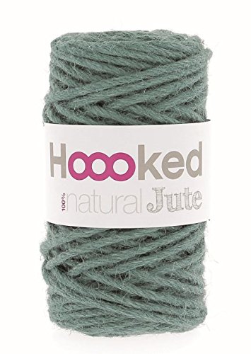 Hoooked Natural Jute Textilgarn 45 m Rolle (Lush Petrol) von Hoooked