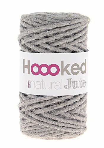 Hoooked Natural Jute Textilgarn 45 m Rolle Wahl (Grey Mist) von Hoooked