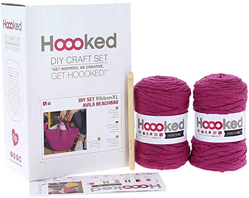 Hoooked PAK168-SP4 Garn-Set Avila, Pflaume, Baumwolle, Violette Farbtöne, Einheitsgröße von Hoooked
