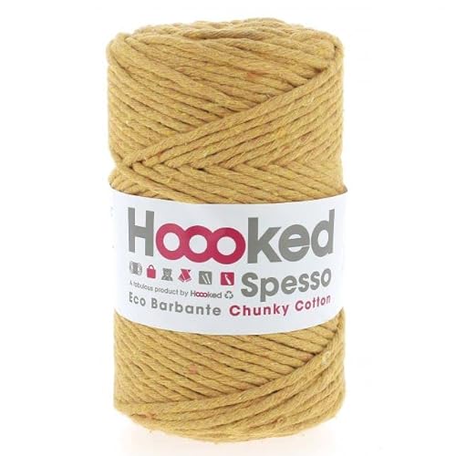 Hoooked Recycling Macramee Garn - Spesso Chunky Cotton 500 g / 127 m 100% Baumwolle (Curry) von Hoooked