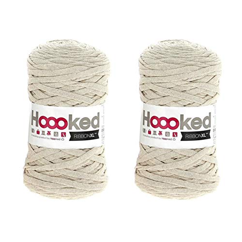 Hoooked Ribbon XL 2 Knäuel Wolle ecru sand (RXL 33) von Hoooked