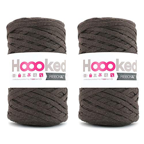 Hoooked Ribbon XL 2 Knäuel Wolle tabakbraun (RXL 39) von Hoooked