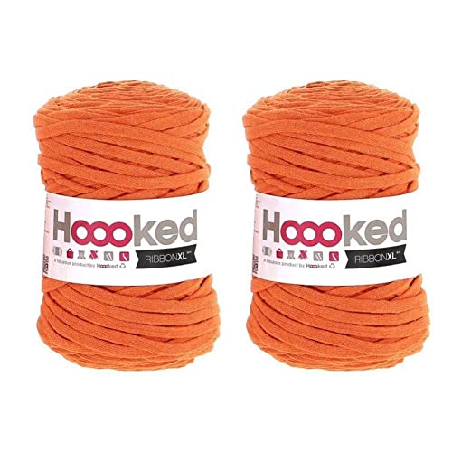 Hoooked Ribbon XL Garn, 2 Stück, Dutch Orange (RXL 36) von Hoooked