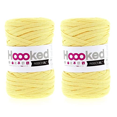 Hoooked Ribbon XL Garn (2 Stück) – Frosted Yellow (RXL 45) von Hoooked