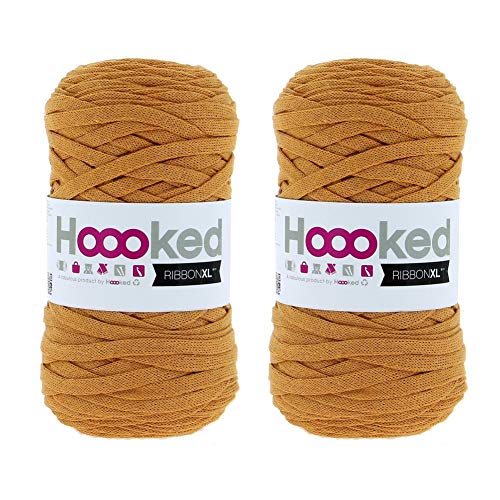 Hoooked Ribbon XL Garn (2er-Pack) - Harvest Ocker (RXL 53) von Hoooked