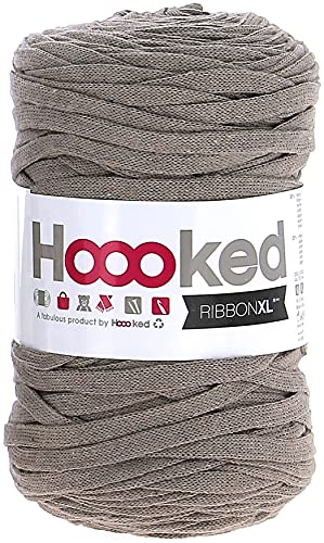 Hoooked Ribbon Earth Taupe, Baumwolle, Erdtaupe, 120 m von Hoooked