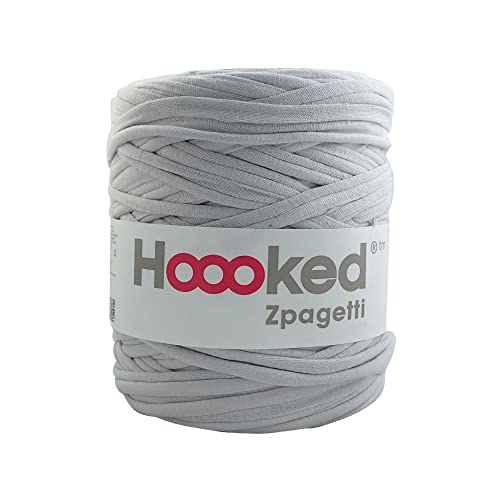 Hoooked Zpagetti T-Shirt-Garn, Baumwolle, 120 m, 700 g, Hellgrau von Hoooked