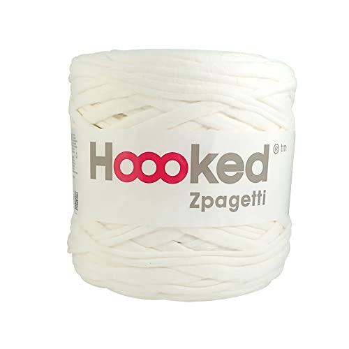 Hoooked Zpagetti T-Shirt-Garn, Baumwolle, 120 m, 700 g, weiß von Hoooked