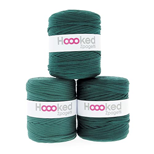 Hoooked Zpagetti T-Shirt Garn Dunkelgrün Shades 120m von Hoooked