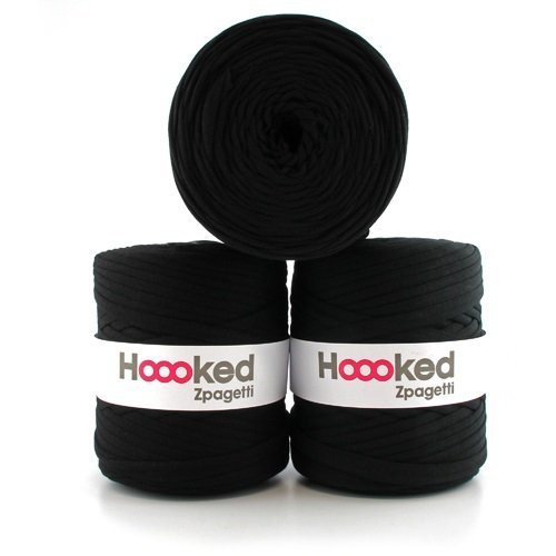 Hoooked Zpagetti Textilgarn 120 m Rolle Wahl (schwarz) von Hoooked