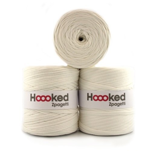Hoooked Zpagetti Textilgarn 120 m Rolle Wahl (wollweiß) von Hoooked