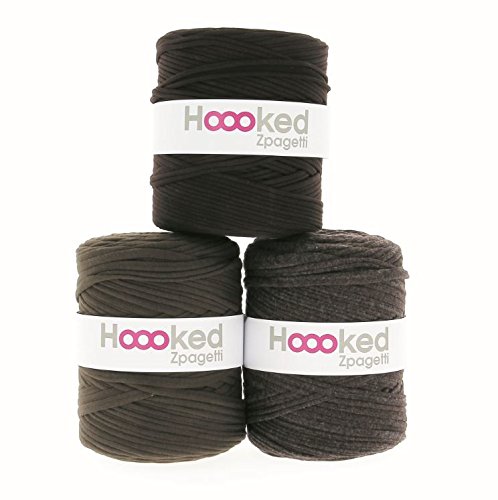 Hoooked Zpagetti Textilgarn 120 m Rolle alle Farben zur Wahl (dunkelbraun) von Hoooked