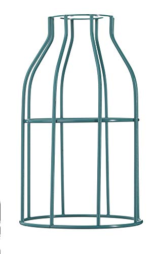 Hoopzi - Käfig - Lampenschirm aus lackiertem Stahl - Cage - Zur Abhängung, Tischlampe, Stehlampe, Wandleuchte - Kompatibel mit E27 Gewinde - Befestigungsring - Türkis von Hoopzi