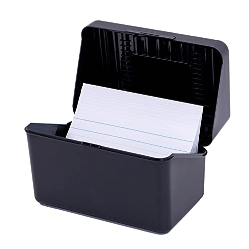 Hoothy Karteikasten, 17.5X10.5X12CM Stackable Flip Top, Ideal als Kartenetui & Visitenkarten Etuis, A5/A6/A7/A8 karteikarten box (Schwarz S) von Hoothy