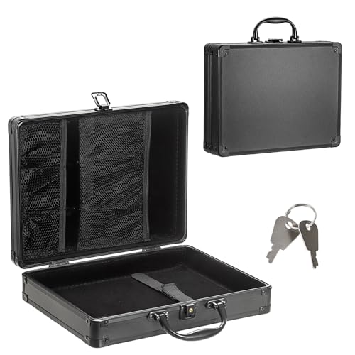 Hoowen Klemmbrett-Aufbewahrungsbox aus Metall mit Schlüsselschloss und Griff, 30,5 x 22,9 cm, Aluminium-Klemmbrett, tragbare kleine Aktentasche mit Ordner, robuster Papier-Organizer für Büro Hoowen Klemmbrett-Aufbewahrungsbox aus Metall mit Schlüsselschloss und Griff, 30,5 x 22,9 cm, Aluminium-Klemmbrett, tragbare kleine Aktentasche mit Ordner, robuster Papier-Organizer für Büro von Hoowen