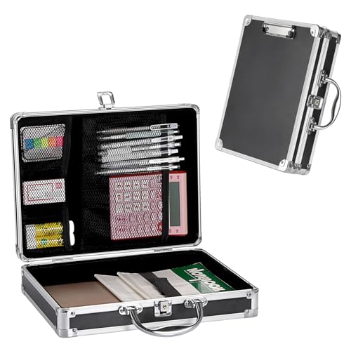 Hoowen Klemmbrett-Aufbewahrungsbox aus Metall mit Schlüsselschloss und Griff, 30,5 x 22,9 cm, Aluminium-Klemmbrett, tragbare kleine Aktentasche mit Ordner, robuster Papier-Organizer für Büro Hoowen Klemmbrett-Aufbewahrungsbox aus Metall mit Schlüsselschloss und Griff, 30,5 x 22,9 cm, Aluminium-Klemmbrett, tragbare kleine Aktentasche mit Ordner, robuster Papier-Organizer für Büro von Hoowen