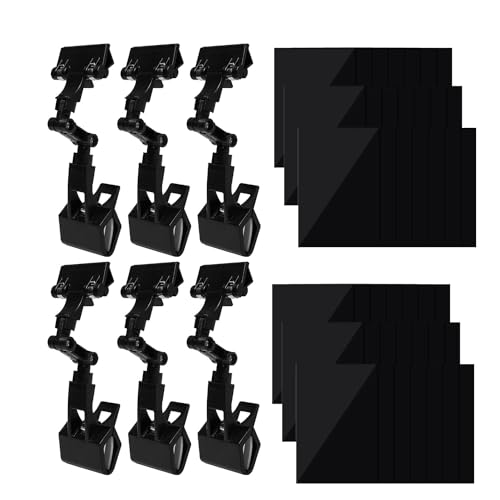 Hopbucan 6 Stück Verstellbarer Clip-On-Schilderhalter, Drehbarer Schilderclip, Verstellbare Schilderhalter, Schwarz Hopbucan 6 Stück Verstellbarer Clip-On-Schilderhalter, Drehbarer Schilderclip, Verstellbare Schilderhalter, Schwarz von Hopbucan