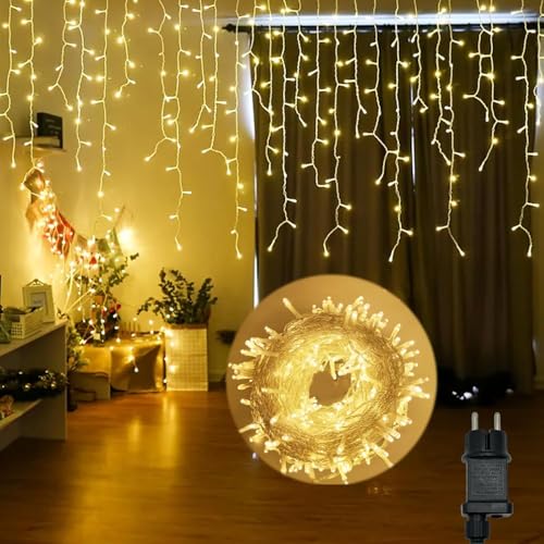 Hopelit 2 Stück Eisregen Lichterkette Außen 5m 200 LEDs, Warmweiß mit Timer, IP44 Wasserdicht mit Stecker, 8 Modi Lichterkette Outdoor für Zimmer, Party, Balkon Deko, Weihnachtsdeko Etc Hopelit 2 Stück Eisregen Lichterkette Außen 5m 200 LEDs, Warmweiß mit Timer, IP44 Wasserdicht mit Stecker, 8 Modi Lichterkette Outdoor für Zimmer, Party, Balkon Deko, Weihnachtsdeko Etc von Hopelit