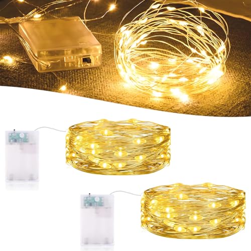 Hopelit 2 x3m 30er Micro LED Lichterkette Batterie,LED Lichterkette Silberdraht 3 Programm mit Timer,Led Lichterkette mit Batterie für Weihnachten, Halloween Valentinstag Deko -Warmweiß Hopelit 2 x3m 30er Micro LED Lichterkette Batterie,LED Lichterkette Silberdraht 3 Programm mit Timer,Led Lichterkette mit Batterie für Weihnachten, Halloween Valentinstag Deko -Warmweiß von Hopelit