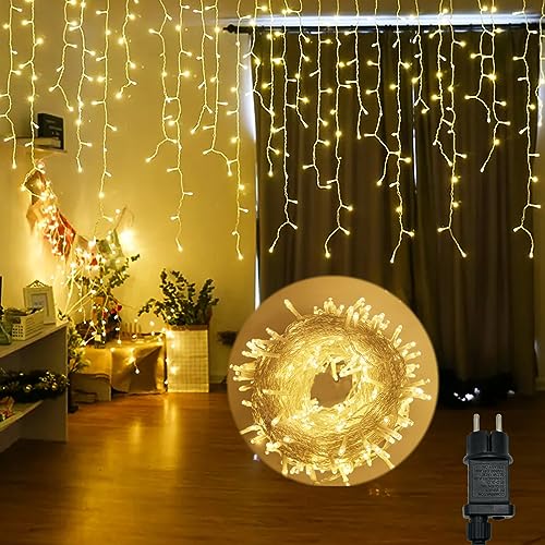 Hopelit Eisregen Lichterkette Außen 5m 200LED Warmweiß, Lichterkette Weihnachtsbaum mit Timer und Speicherfunktion für Innen und Außen Hochzeit, Traufe, Weihnachten, Treppe etc. Hopelit Eisregen Lichterkette Außen 5m 200LED Warmweiß, Lichterkette Weihnachtsbaum mit Timer und Speicherfunktion für Innen und Außen Hochzeit, Traufe, Weihnachten, Treppe etc. von Hopelit