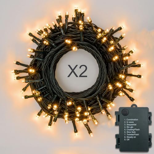 Hopelit Lichterkette Batterie 2stk 50LEDs 5m Warmweiß, Lichterkette Außen Mit Timer und 8 Modi, Led Lichterkette Weihnachtsbaum Batteriebetrieben Wasserdicht Für Garten, Partys Hopelit Lichterkette Batterie 2stk 50LEDs 5m Warmweiß, Lichterkette Außen Mit Timer und 8 Modi, Led Lichterkette Weihnachtsbaum Batteriebetrieben Wasserdicht Für Garten, Partys von Hopelit