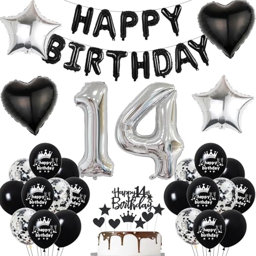 14. Geburtstag deko Junge Schwarz 14. Geburtstagsdeko Junge set, Folienballon 14 Happy Birthday Girlande Konfetti Latex Luftballons 14 Geburtstag Dekoration Schwarz Geburtstag deko Junge 14 Jahre 14. Geburtstag deko Junge Schwarz 14. Geburtstagsdeko Junge set, Folienballon 14 Happy Birthday Girlande Konfetti Latex Luftballons 14 Geburtstag Dekoration Schwarz Geburtstag deko Junge 14 Jahre von Hopewey