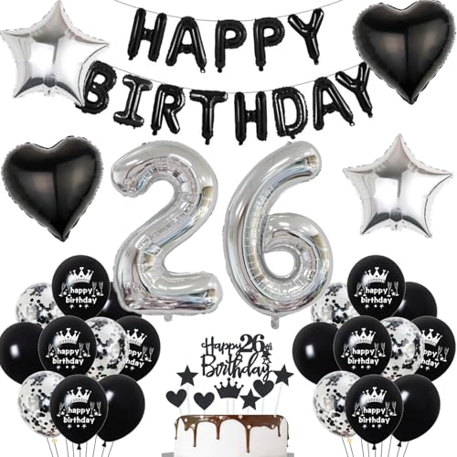 26. Geburtstag deko mann Schwarz 26 jahre Geburtstagsdeko mann set, Folienballon 26 Happy Birthday banner Konfetti Luftballons 26 Geburtstag Dekoration mann Schwarz Geburtstag deko männer 26 Jahre 26. Geburtstag deko mann Schwarz 26 jahre Geburtstagsdeko mann set, Folienballon 26 Happy Birthday banner Konfetti Luftballons 26 Geburtstag Dekoration mann Schwarz Geburtstag deko männer 26 Jahre von Hopewey