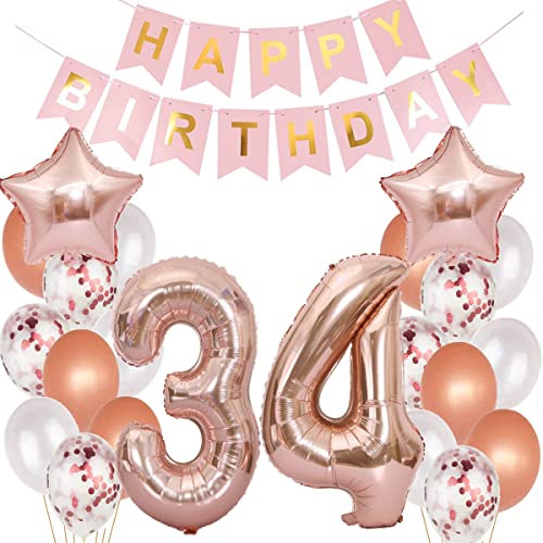 Luftballons 34 Geburtstag Dekoration frauen rosegold, 34. Geburtstag deko für frau,34 jahre Geburtstag deko frau 34 .geburtstag deko frau 34 Geburtstag frau 34 Geburtstagsdeko rosegold frauen(34) Luftballons 34 Geburtstag Dekoration frauen rosegold, 34. Geburtstag deko für frau,34 jahre Geburtstag deko frau 34 .geburtstag deko frau 34 Geburtstag frau 34 Geburtstagsdeko rosegold frauen(34) von Hopewey