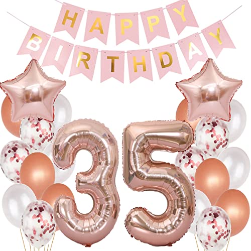 Luftballons 35 Geburtstag Dekoration frauen rosegold, 35. Geburtstag deko für frau,35 jahre Geburtstag deko frau 35 .geburtstag deko frau 35 Geburtstag frau 35 Geburtstagsdeko rosegold frauen(35) von Hopewey
