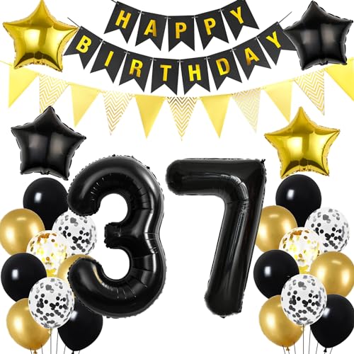 37. Geburtstag Dekoration Schwarz gold, Geburtstagsdeko 37 Jahre mann frau, 37 Geburtstag Deko männer frauen 37 Ballon Geburtstagdeko set, Luftballons 37. Geburtstag Party Deko 37 Geburtstag männer 37. Geburtstag Dekoration Schwarz gold, Geburtstagsdeko 37 Jahre mann frau, 37 Geburtstag Deko männer frauen 37 Ballon Geburtstagdeko set, Luftballons 37. Geburtstag Party Deko 37 Geburtstag männer von Hopewey