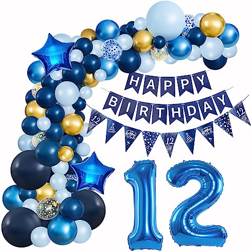 Ballons Girlande Blau 12 Geburtstag Junge deko Blau Luftballon 12. Geburtstag deko Junge Geburtstagsdeko 12 Jahre Junge Deko 12. Geburtstag Junge blau Luftballon Girlande blau 12. Geburtstag von Hopewey