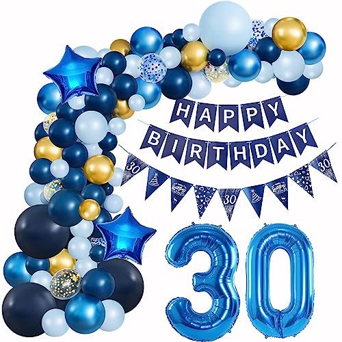 Ballons Girlande Blau 30 Geburtstag Mann deko Blau Luftballon 30. Geburtstag deko Mann Geburtstagsdeko 30 Jahre Mann Deko 30. Geburtstag Männer blau Luftballon Girlande blau 30. Geburtstag Männer von Hopewey