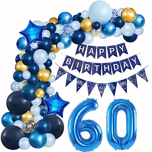 Ballons Girlande Blau 60 Geburtstag Mann deko Blau Luftballon 60. Geburtstag deko Mann Geburtstagsdeko 60 Jahre Mann Deko 60. Geburtstag Männer blau Luftballon Girlande blau 60. Geburtstag Männer von Hopewey