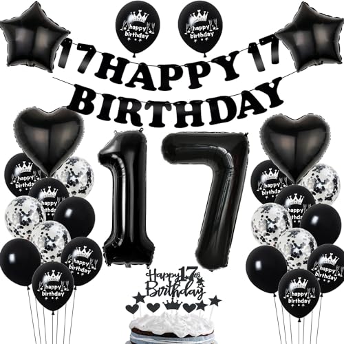 Deko 17. Geburtstag Mädchen Junge Dekoration Schwarz Tortendeko 17. Geburtstag Junge Luftballon 17 Geburtstag deko Mädchen 17. Geburtstag Junge Ballon Geburtstagsdeko 17 Jahre Mädchen Schwarz Deko 17. Geburtstag Mädchen Junge Dekoration Schwarz Tortendeko 17. Geburtstag Junge Luftballon 17 Geburtstag deko Mädchen 17. Geburtstag Junge Ballon Geburtstagsdeko 17 Jahre Mädchen Schwarz von Hopewey