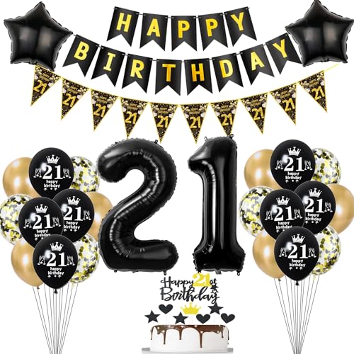 Deko 21. Geburtstag Mann Frauen Tortendeko 21 Geburtstag Frauen Party Deko Schwarz Gold Luftballons 21 Mann deko Geburtstagsdeko 21 jahre Ballon 21 dekoration Deko 21. Geburtstag Mann Frauen Tortendeko 21 Geburtstag Frauen Party Deko Schwarz Gold Luftballons 21 Mann deko Geburtstagsdeko 21 jahre Ballon 21 dekoration von Hopewey